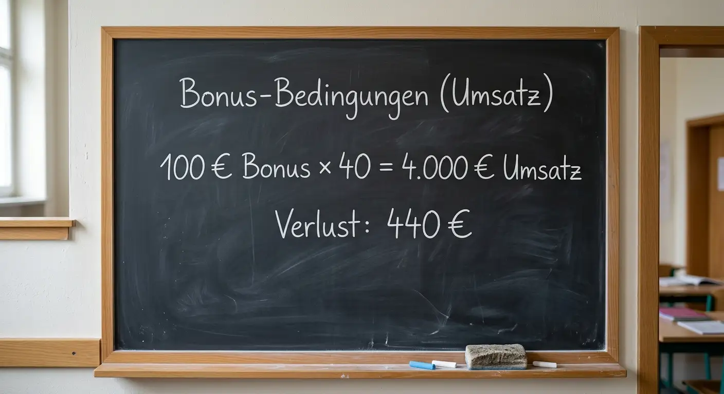 Bonus-Berechnung – 40-fache Umsatzbedingung erklärt