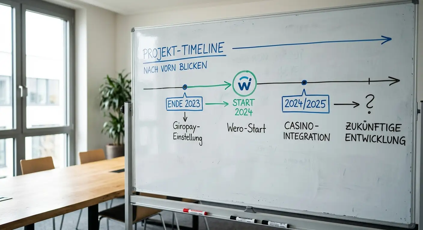 Zeitleiste von Giropay-Einstellung über Wero-Start bis zur möglichen Casino-Integration