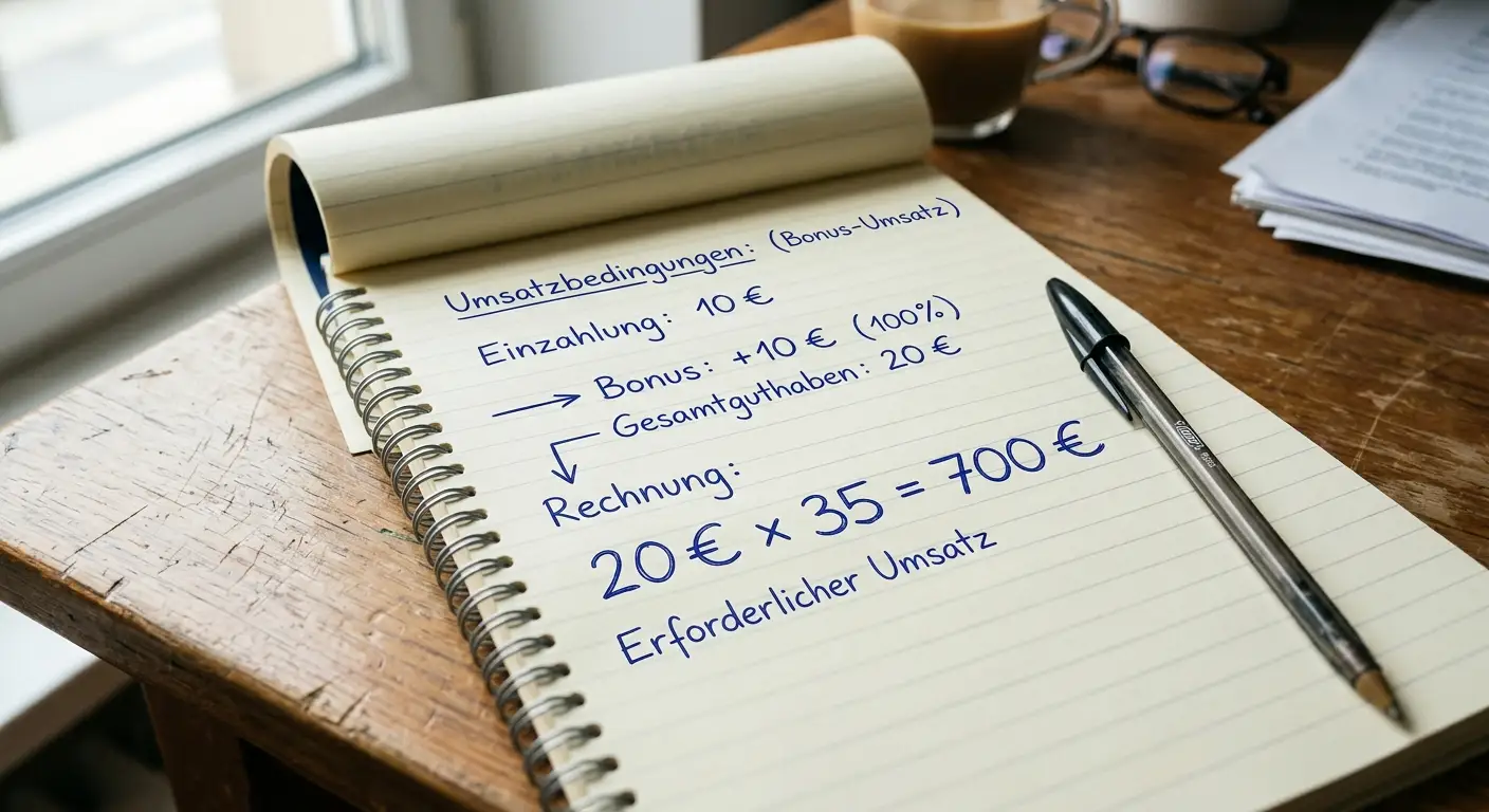 Bonusberechnung Wagering – Beispielrechnung mit 300 Euro Umsatz