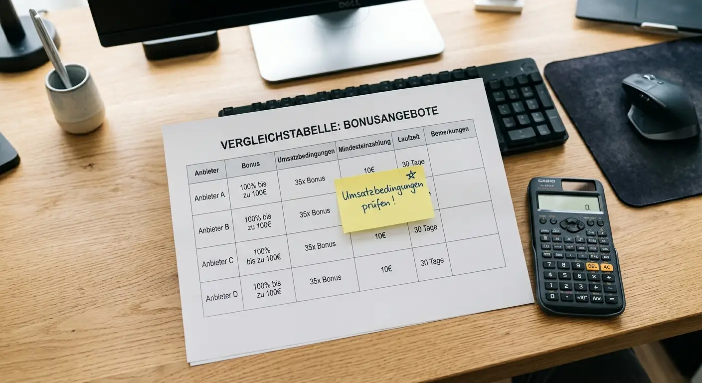 Vergleichstabelle der besten Online Casinos mit No Deposit Bonus 2026