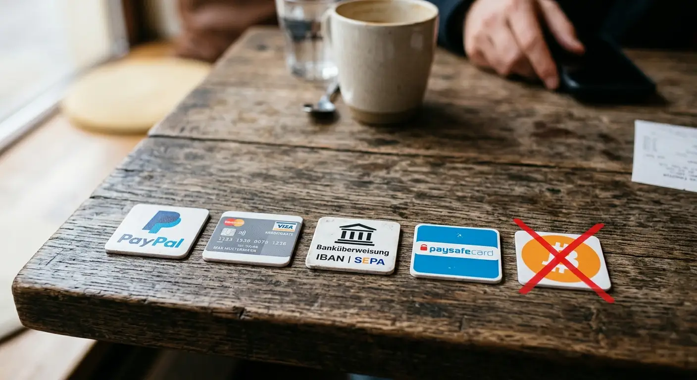 Zahlungsmethoden in Online Casinos: PayPal, paysafecard, Kreditkarte, Banküberweisung — und das Krypto-Verbot