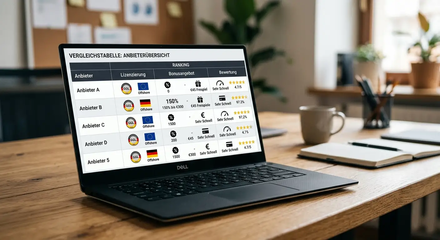 Vergleichstabelle der besten Online Spielautomaten Casinos mit Lizenz, Bonus, Auszahlung