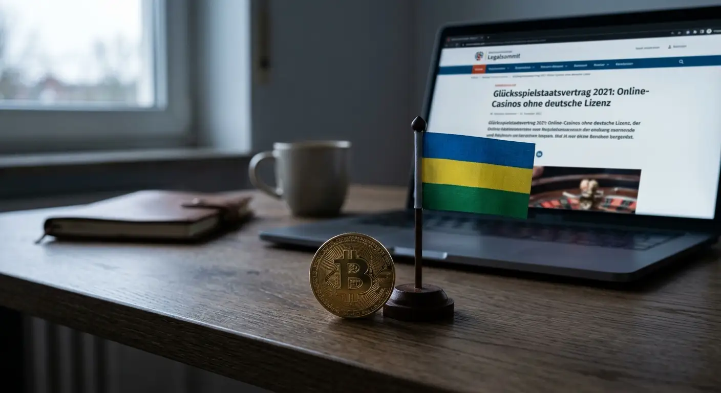 Krypto-Casino – Bitcoin-Symbol und Offshore-Warnung