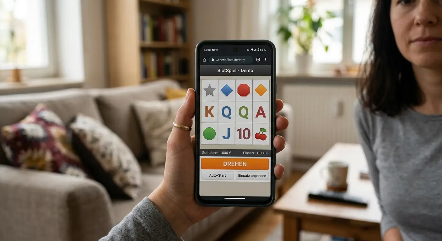 Spielautomat im mobilen Browser auf einem Smartphone