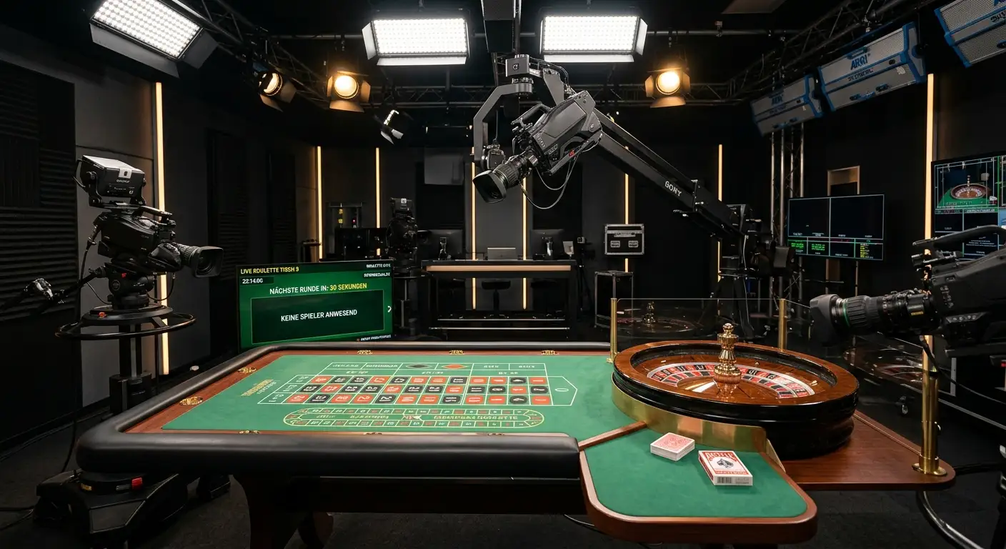 Live-Casino-Tisch mit Roulette und Blackjack im Offshore-Casino